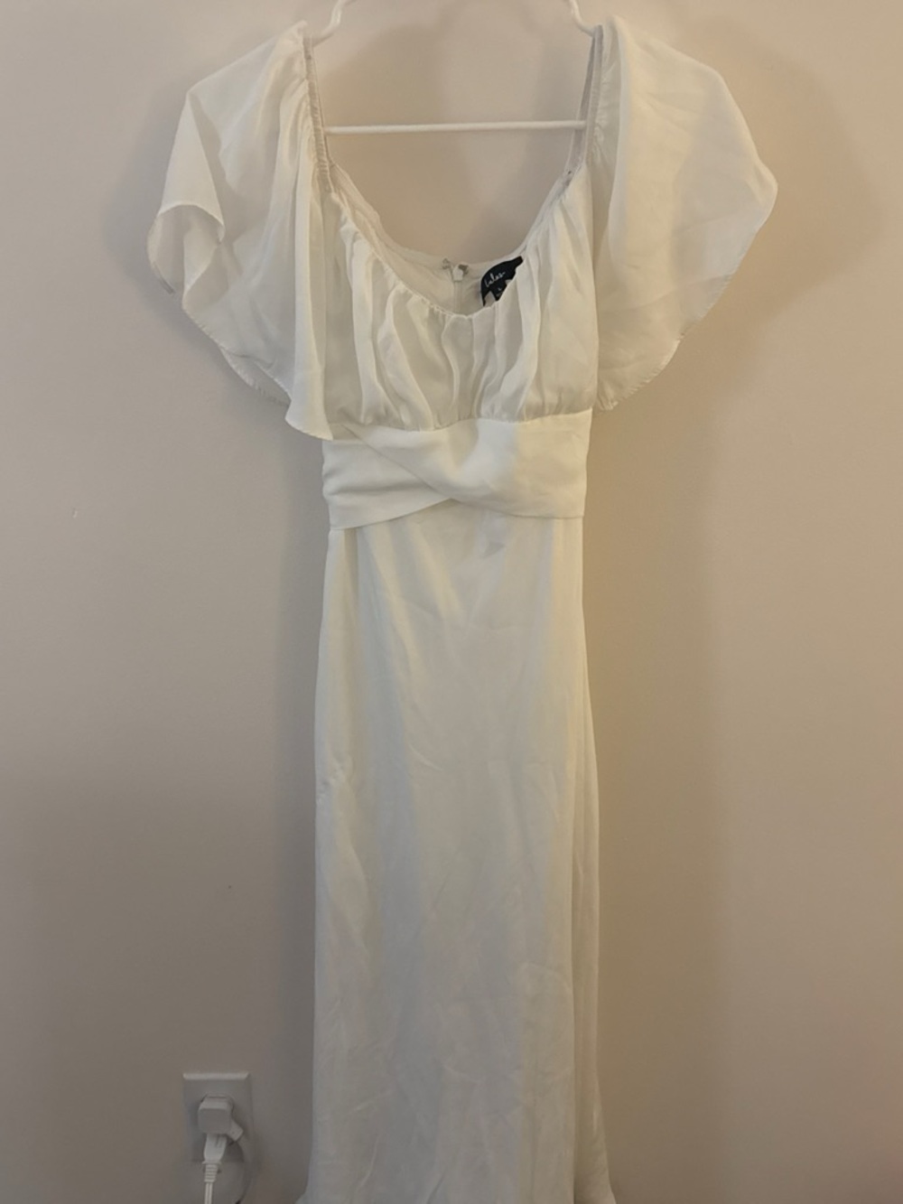 lululemon athletica White Flowing Maxi Dress with Flutter Sleeves